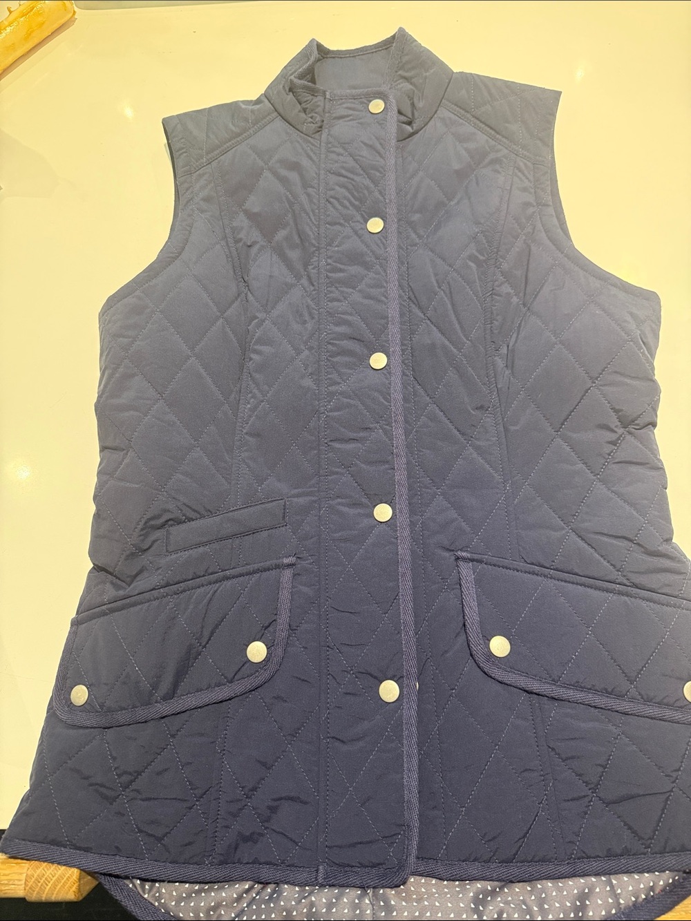 UNTUCKit Navy Quilted Sleeveless Vest with Snap Front